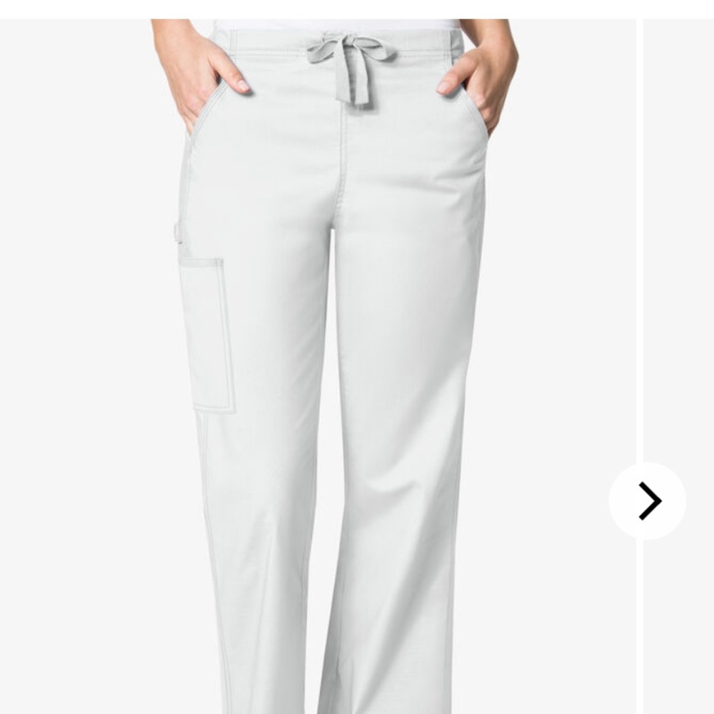 TWO PAIRS!!!! Wonderwink WOMENS Scrub Pants-White-Medium-petite